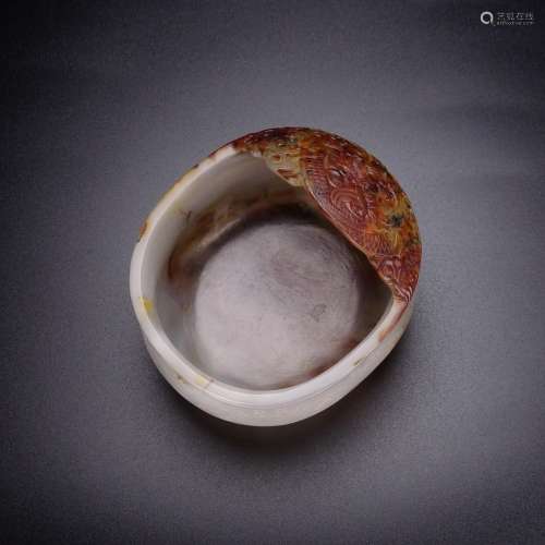 Agate carvings dragon ear washing, with the skin material sc...
