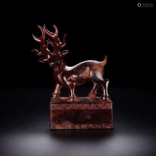 And Tian Shan deer shape seal material, the quality of the j...