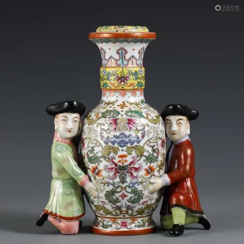 Bottle, pastel flowers characters23 long and 8.2 cm wide siz...