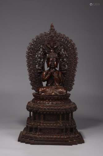 : copper Buddha statue backlit27 cm long, 16 cm wide, 48 cm ...
