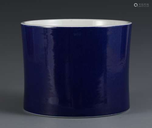 , blue glaze brush potSize, 15.2 19.5 cm in diameter weighs ...