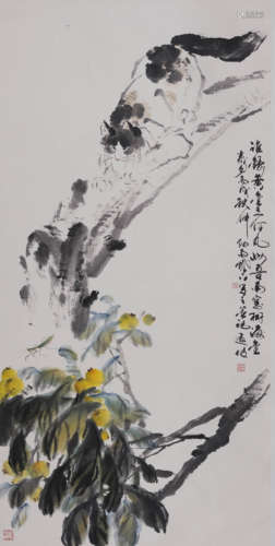 邓远坡(b.1955)  南窗即景 设色纸本  镜心