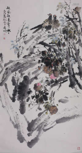 邓远坡(b.1955)  秋风起处 设色纸本  镜心