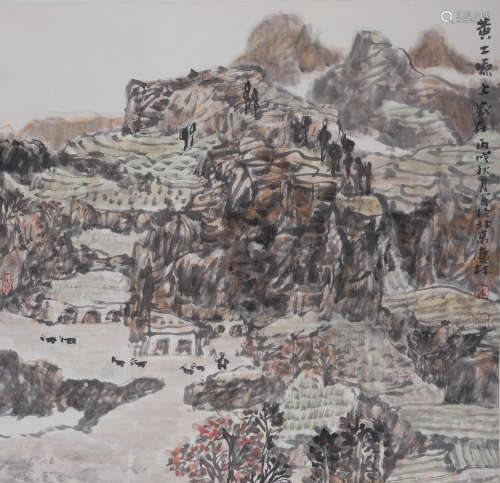 吴庆林(b.1950)  黄土塬上 设色纸本  镜心