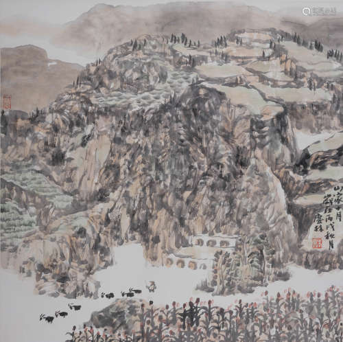 吴庆林(b.1950)  山家十月 设色纸本  镜心