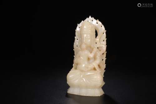 Night: hetian jade guan Yin statueSize: 15 cm high 7.4 cm wi...