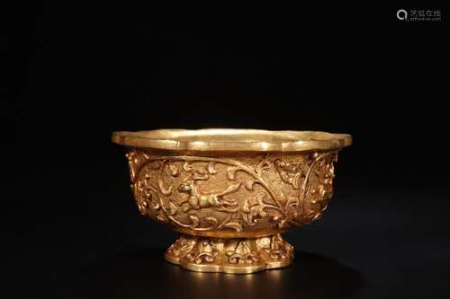 : gold benevolent flower grain cupSize: 8.1 cm wide and 14.6...