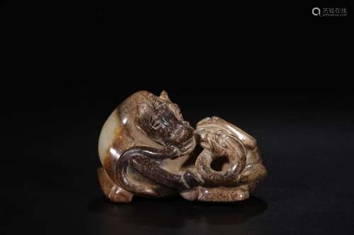 : ancient jade dragon horse furnishing articlesSize: 6.3 cm ...