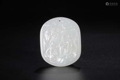 : stories of hetian jade, PeggySize: 5.3 cm wide and 4.3 x 0...