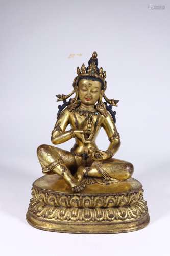 : copper and gold tara's statueSize: 22 cm high 16.5 cm ...