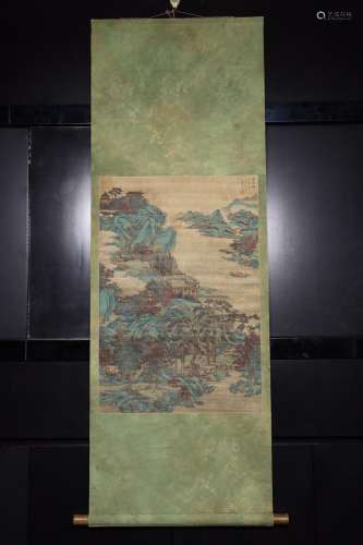 The streamside figure silk scroll, "dong " from th...