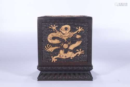 : old annatto dragon seal boxSize: 25.2 cm high 21.1 cm wide...