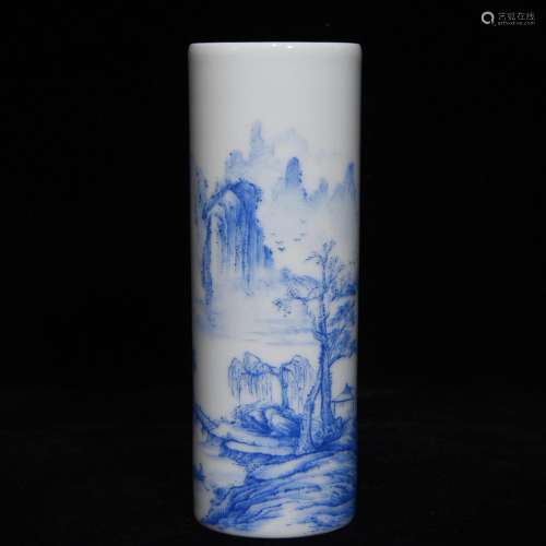 Sapphire blue material landscape wen incense cone, 14.3 5 in...