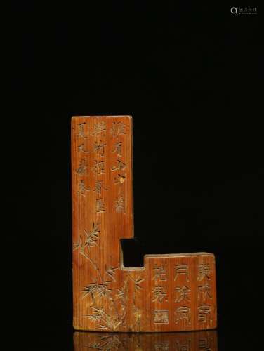 Bamboo leaf veins. Bamboo hand-carved gaugeSize: 1.1 cm thic...