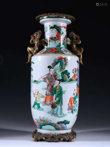 Stories of colorful inlaid copper bottleSpecification: high ...