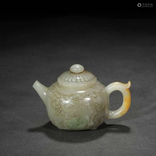 Beaming poetry: hetian jade teapotSpecification: long 12 cm ...