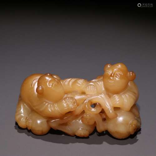 Hetian jade carvings "pomegranate gave birth to the anc...
