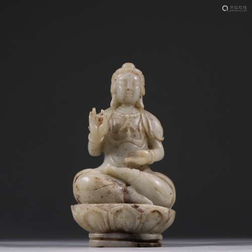 Hetian jade guanyin statue unearthedSpecification: 15 cm hig...
