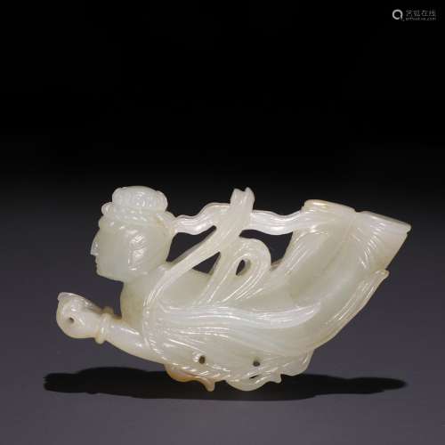 : hetian jade seed flying lady carvingsSpecification: 7.1 x ...