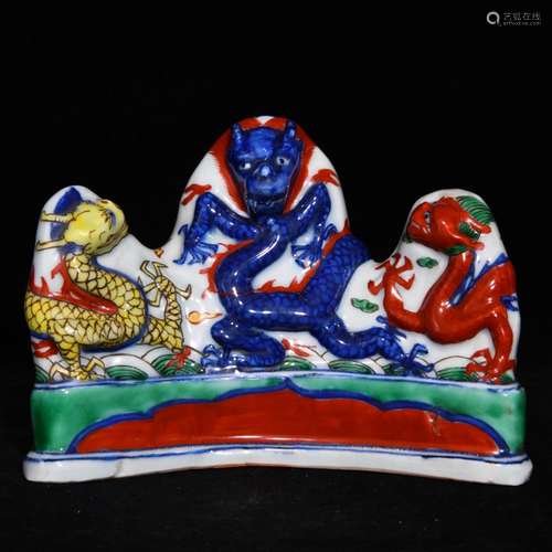 Wanli five dragon grain chessboard x16.5 12.5 cm