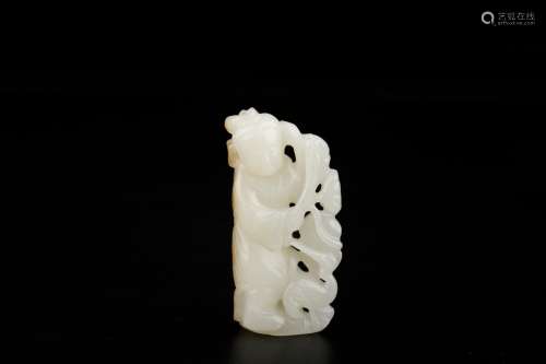 , hotan white jade, engraved look, lady stands resemble the ...
