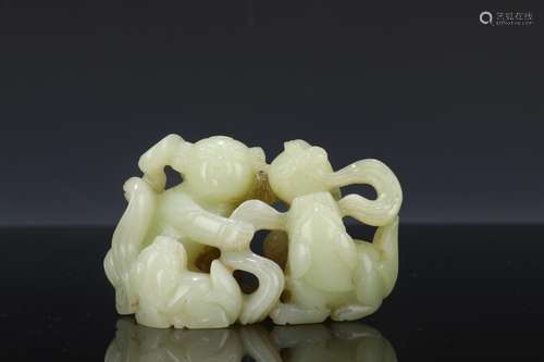 : hetian jade benevolent lad furnishing articlesLong and 9.4...