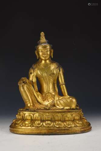 : copper and gold guanyin cave22 cm long 29 cm wide high 36 ...