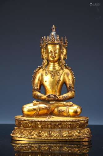 : copper and gold all around his arms coronet bodhisattva st...