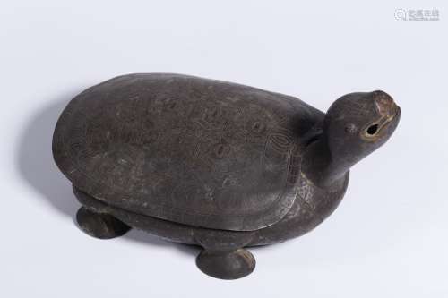 Previously, silver longevity turtle aroma stove24.5 cm long,...