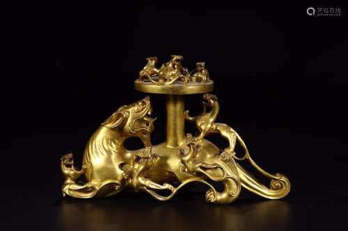 : copper and gold black dragon godchild candlesticksSize: 17...