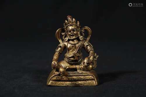 Copper and gold yellow god of wealthSize: 7 cm tall, weighs ...