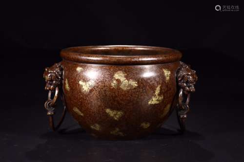 : copper with golden lion ear furnaceSize: 23 cm long 19.5 c...