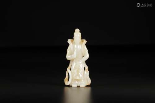 Hetian jade guanyin stands resembleSize: 6.6 * 4 * 14.3 cm, ...