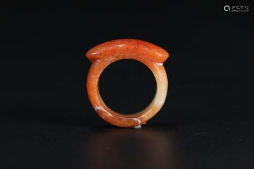 Late red fei saddle ring, fine material, good shape, wrapped...