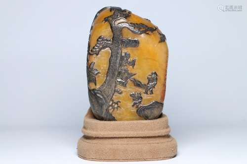 Stories of, leave skin field-yellow stone carving furnishing...