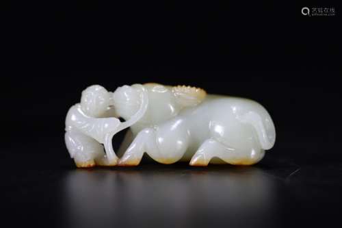 Old and jade jade benevolent put a seed young cattle, hetian...