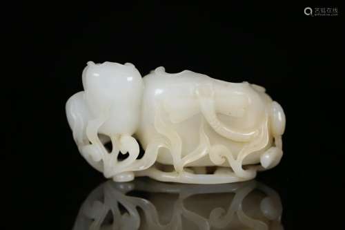 Old water, four jade, hetian jade hetian jade lotus leaf mon...