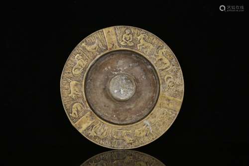 , "zodiac" copper plate, carving exquisite, lifeli...