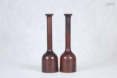 , old rosewood desk incense inserted a pair, a bell shape, t...