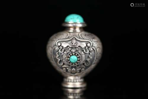 Old silver, old silver snuff bottle, apply to, the material ...