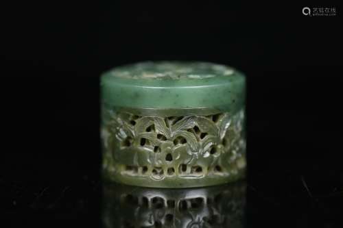 Jasper box cover, this cover box based hetian jade carved an...