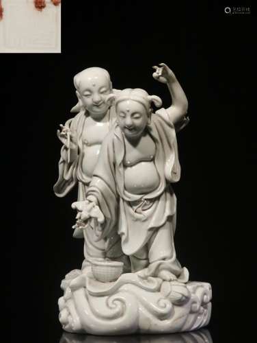 ."He Chaozong" dehua white porcelain and b stands ...