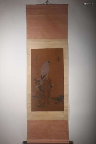 Lang shining white eagle, vertical shaftSize 88.5 x46cm