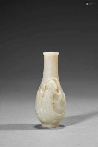 A Chinese Jade Dragon Vase