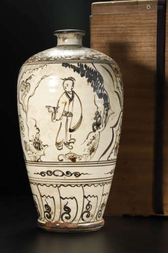 A Chinese Cizhou Kiln Figure And Story Meiping