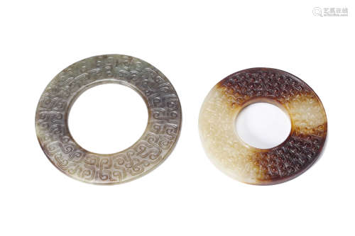 Two Chinese Jade Discs