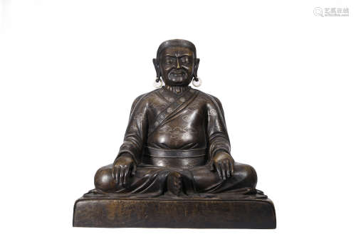 A Copper Alloy Statue Of Guru