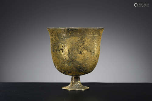 A Gilt-Bronze Stem Cup