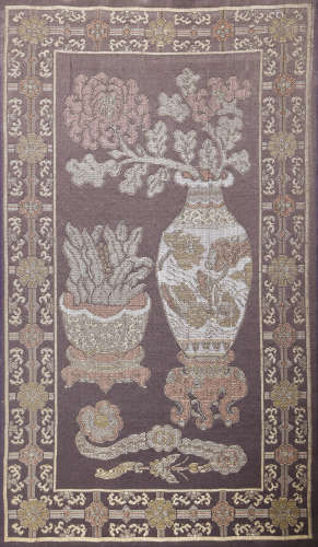 A Embroidered Silk Kesi Panel
