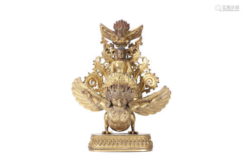 A Gilt-Bronze Statue Of Garuda